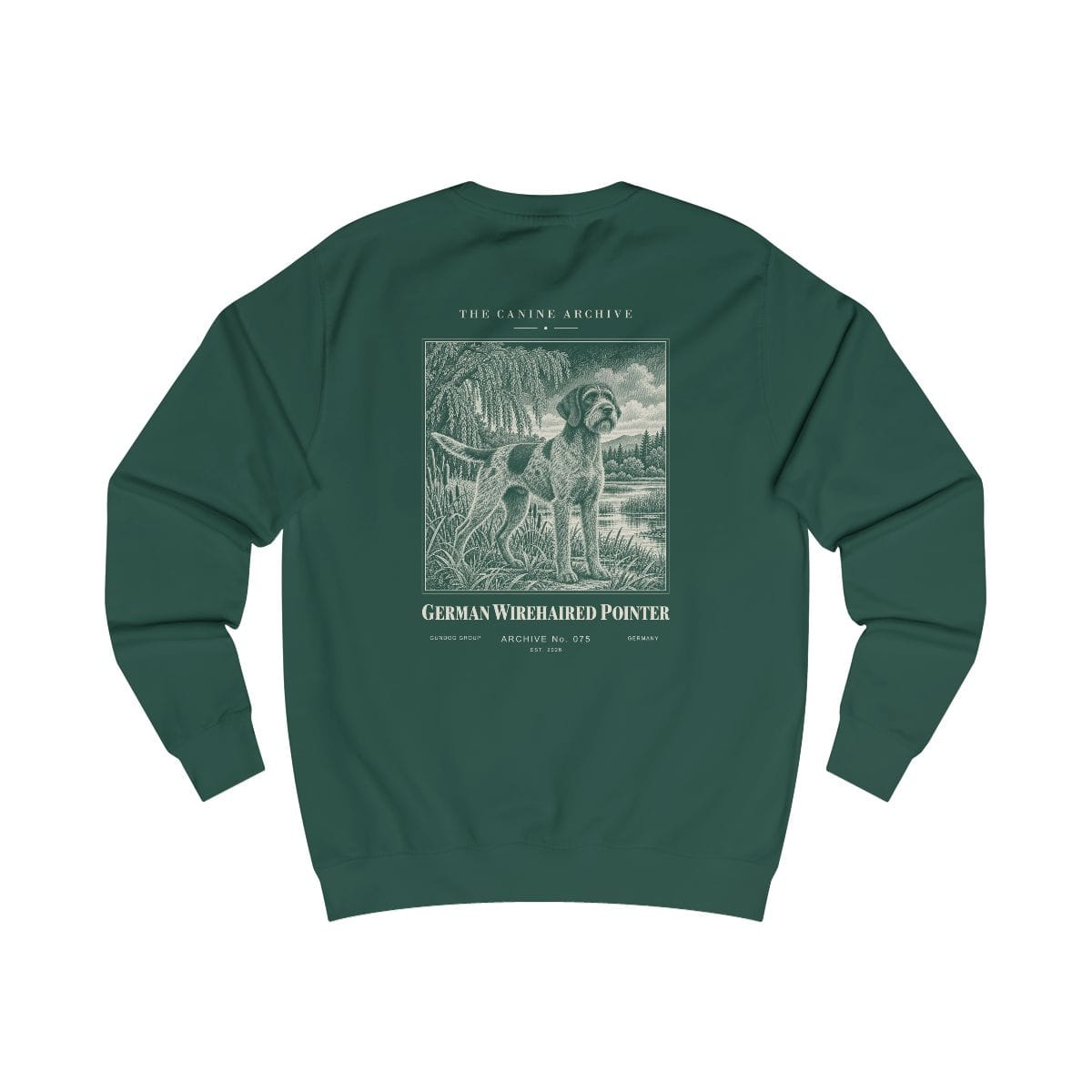 German Wirehaired Pointer Sweatshirt in Bottle Green