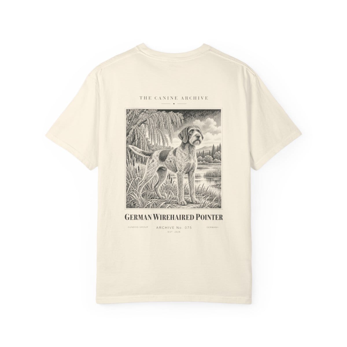 German Wirehaired Pointer Tee in Ivory