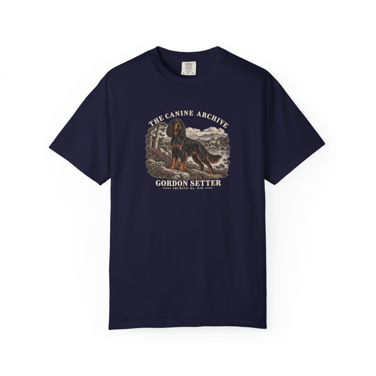 Gordon Setter Front Study Tee in True Navy