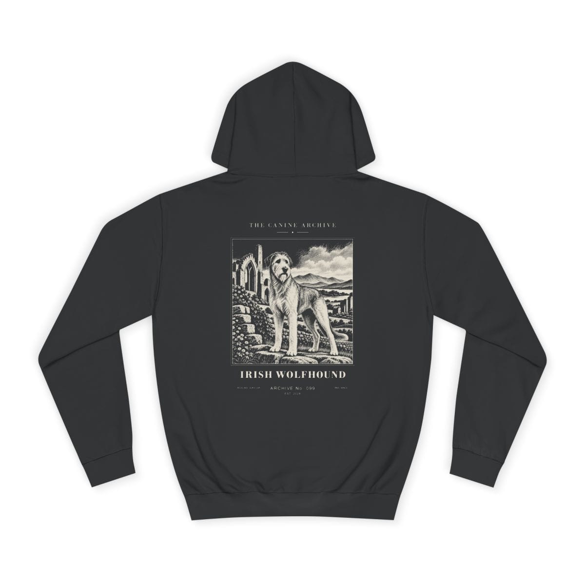 Irish Wolfhound Hoodie in Jet Black