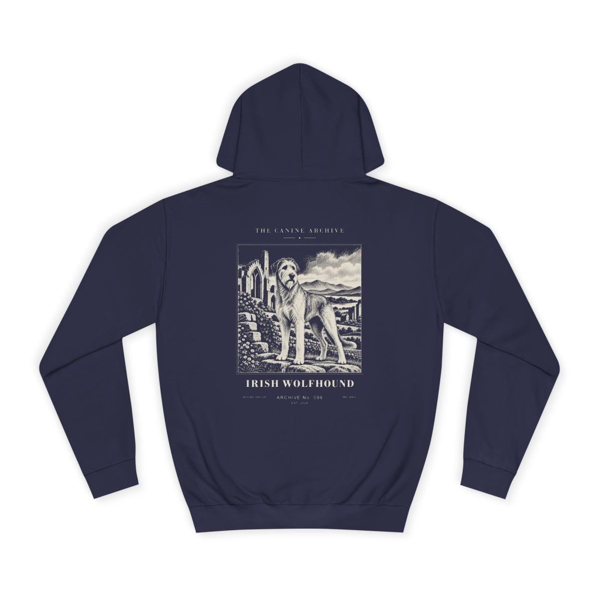 Irish Wolfhound Hoodie in Oxford Navy