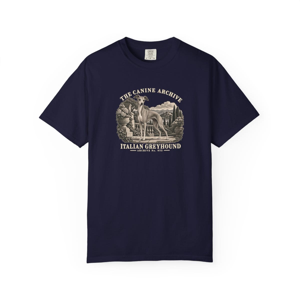 Italian Greyhound Front Study Tee in True Navy