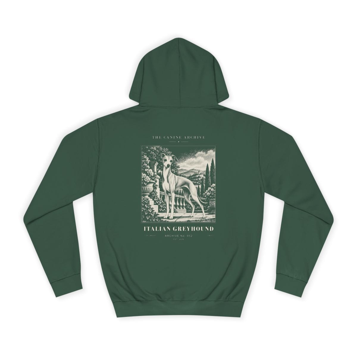 Italian Greyhound Hoodie in Bottle Green