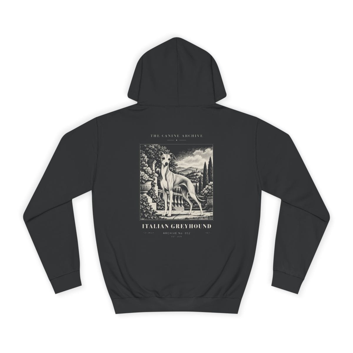 Italian Greyhound Hoodie in Jet Black