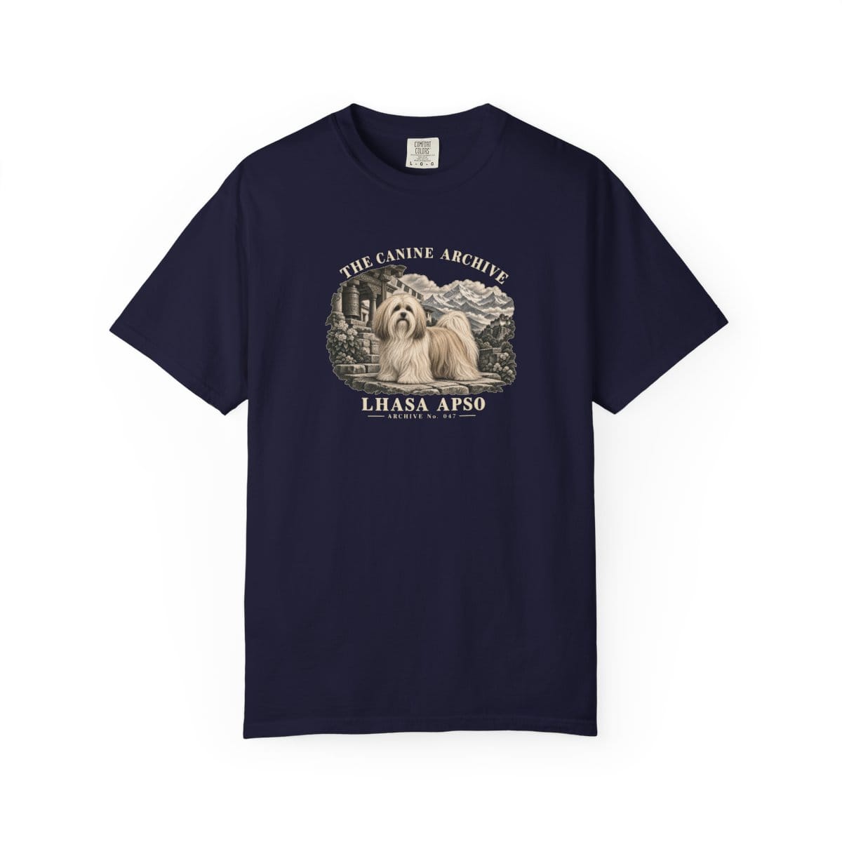 Lhasa Apso Front Study Tee in True Navy