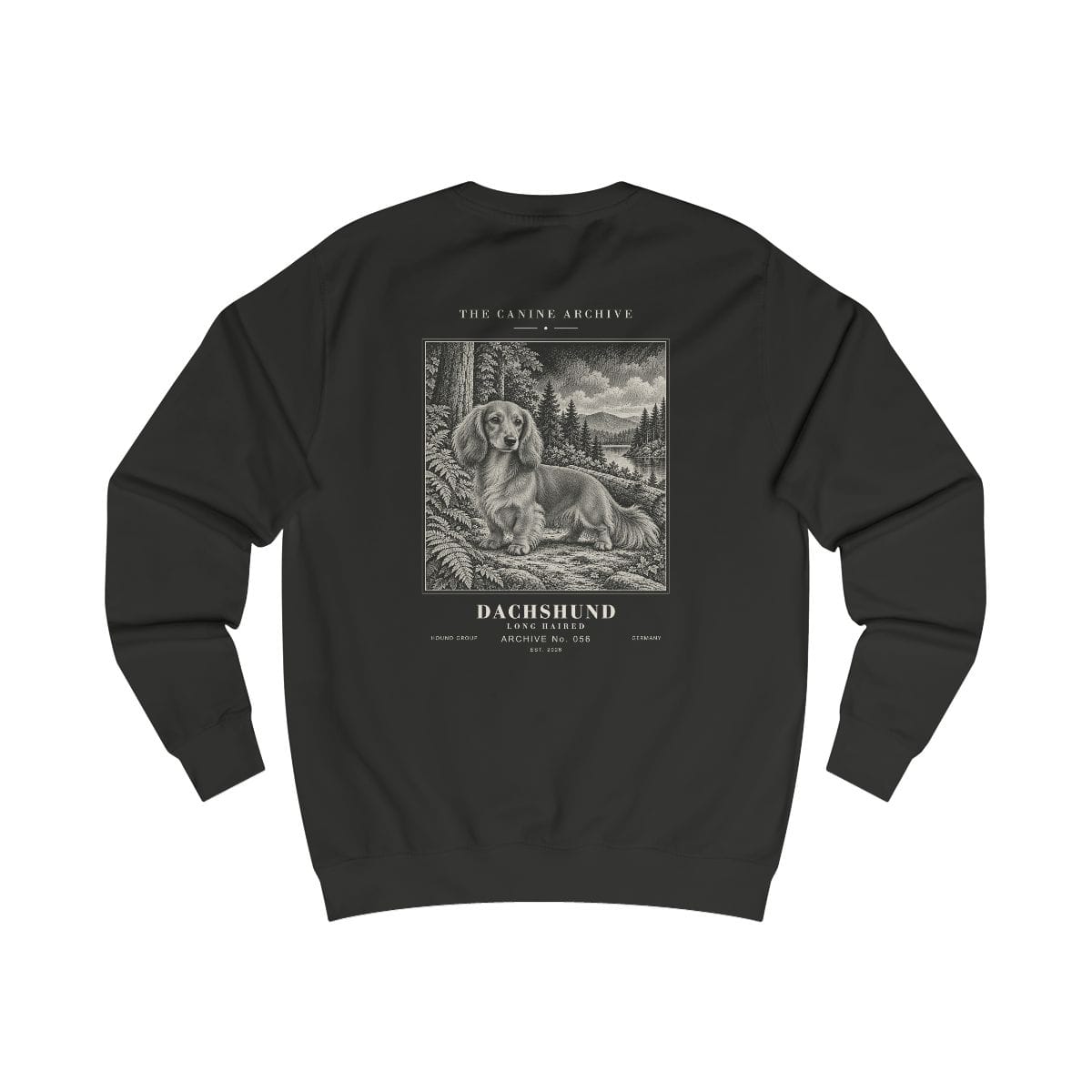 Dachshund Long Haired Sweatshirt in Jet Black