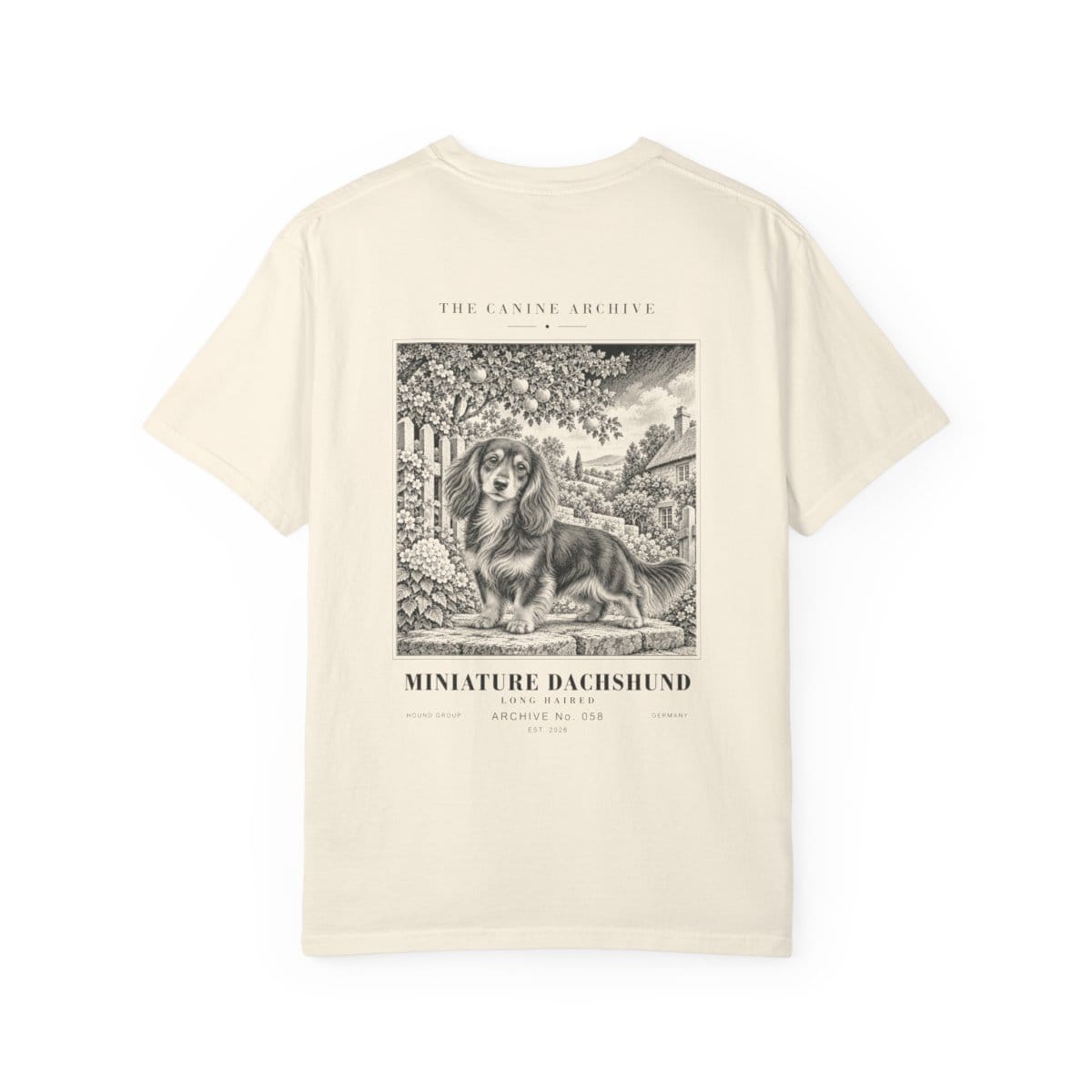 Miniature Dachshund Long Haired Tee in Ivory
