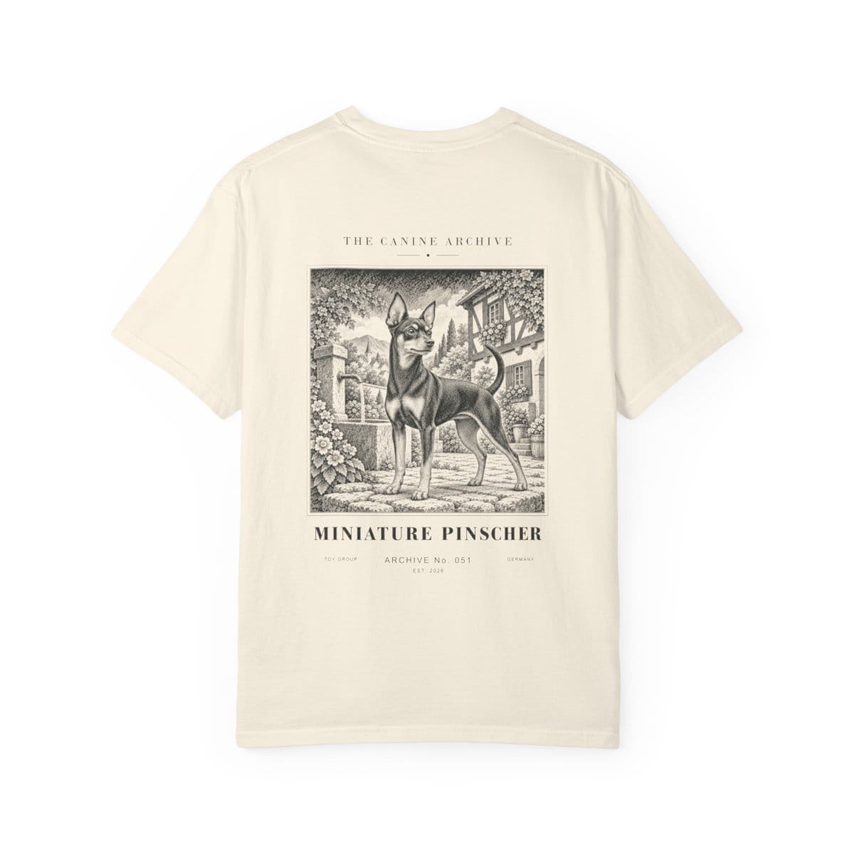 Miniature Pinscher Tee in Ivory