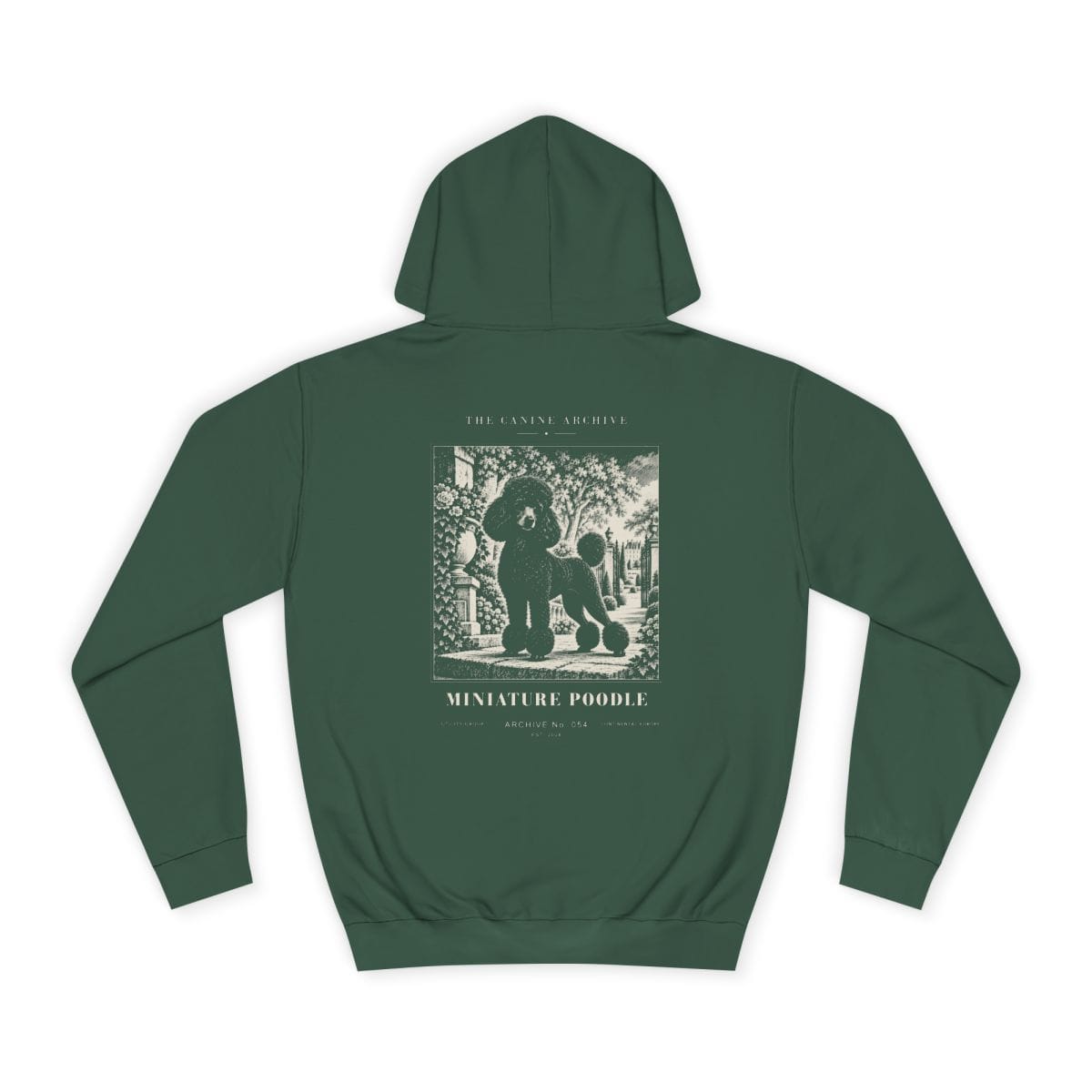 Miniature Poodle Hoodie in Bottle Green