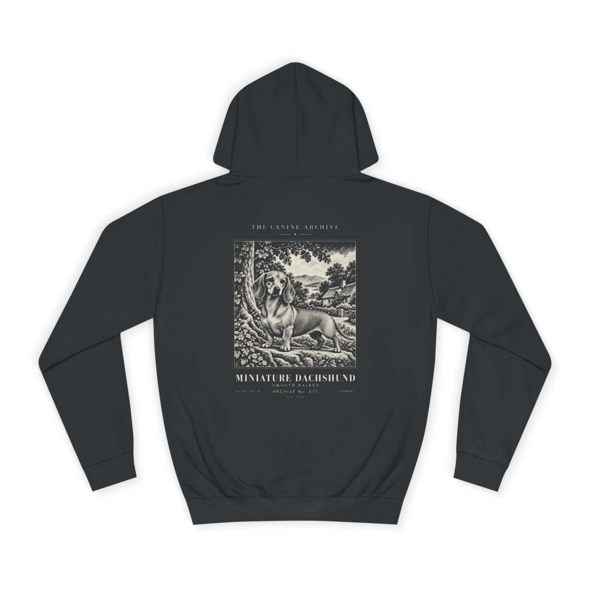 Miniature Dachshund Smooth Haired Hoodie in Jet Black