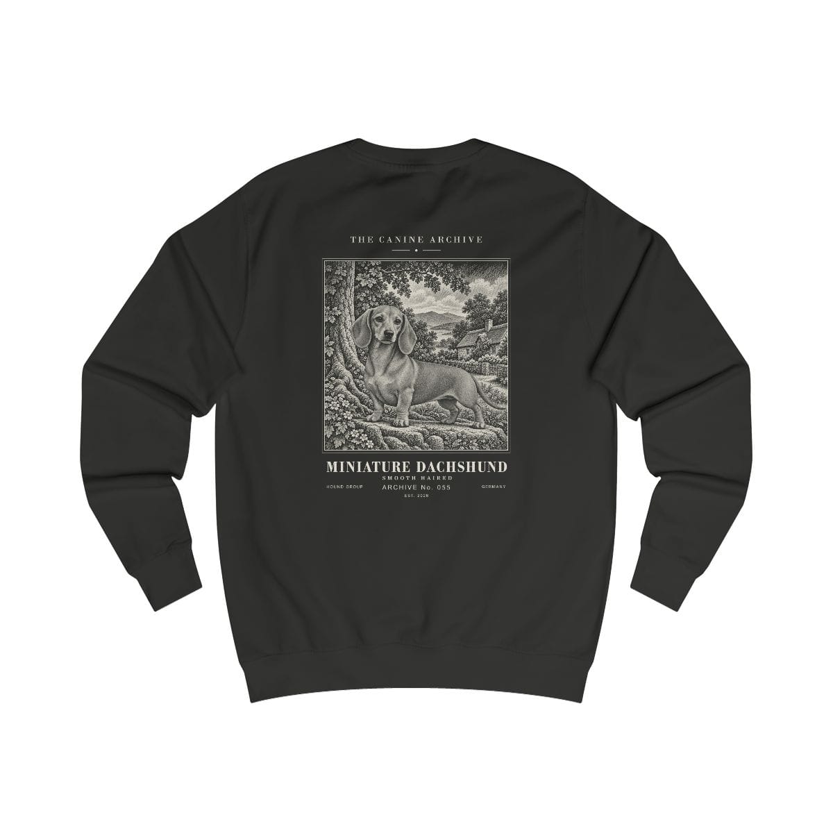 Miniature Dachshund Smooth Haired Sweatshirt in Jet Black