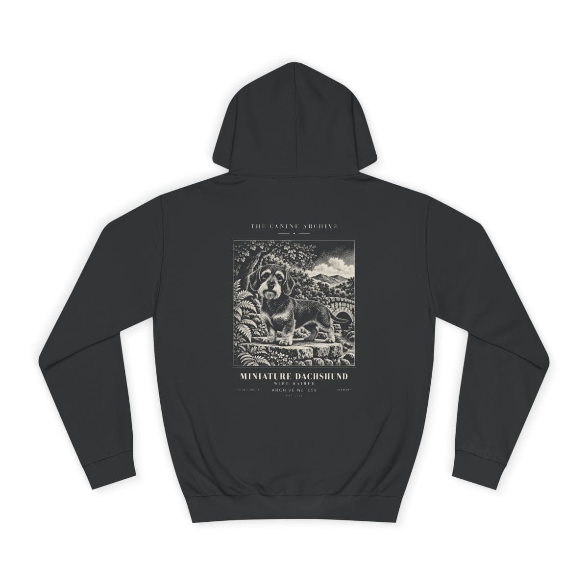 Miniature Dachshund Wire Haired Hoodie in Jet Black