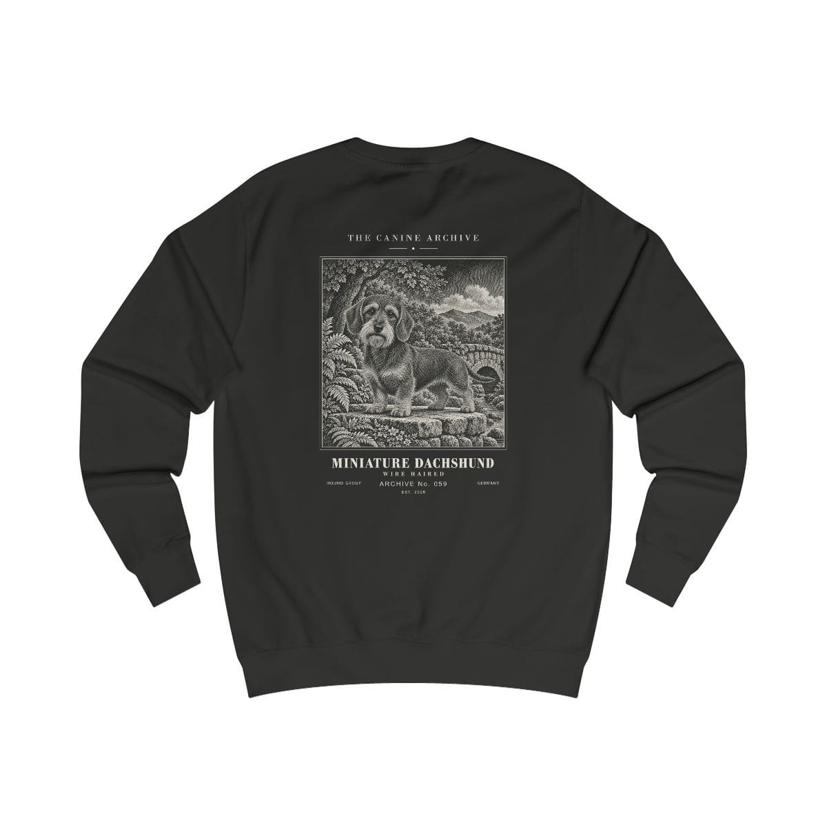 Miniature Dachshund Wire Haired Sweatshirt in Jet Black