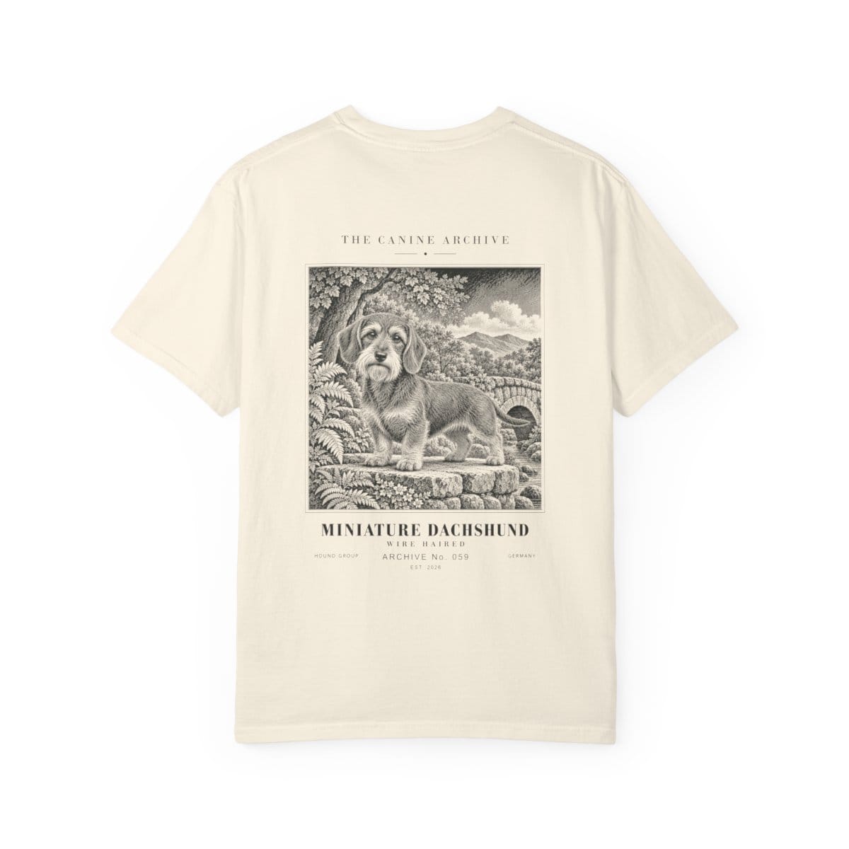Miniature Dachshund Wire Haired Tee in Ivory