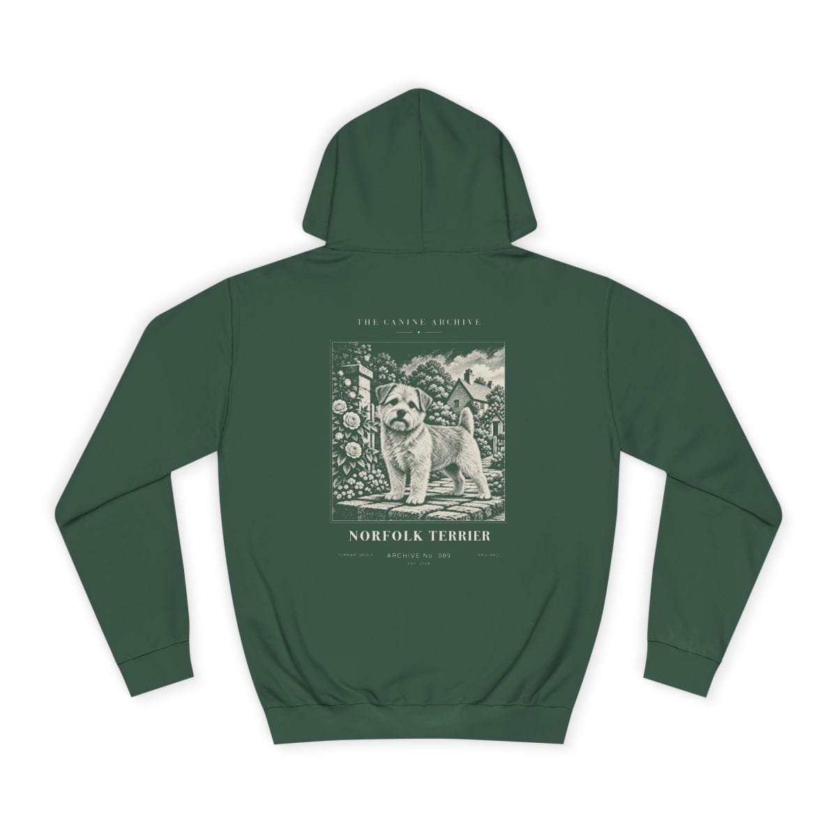 Norfolk Terrier Hoodie in Bottle Green