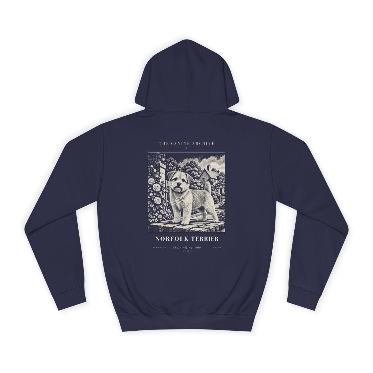 Norfolk Terrier Hoodie in Oxford Navy