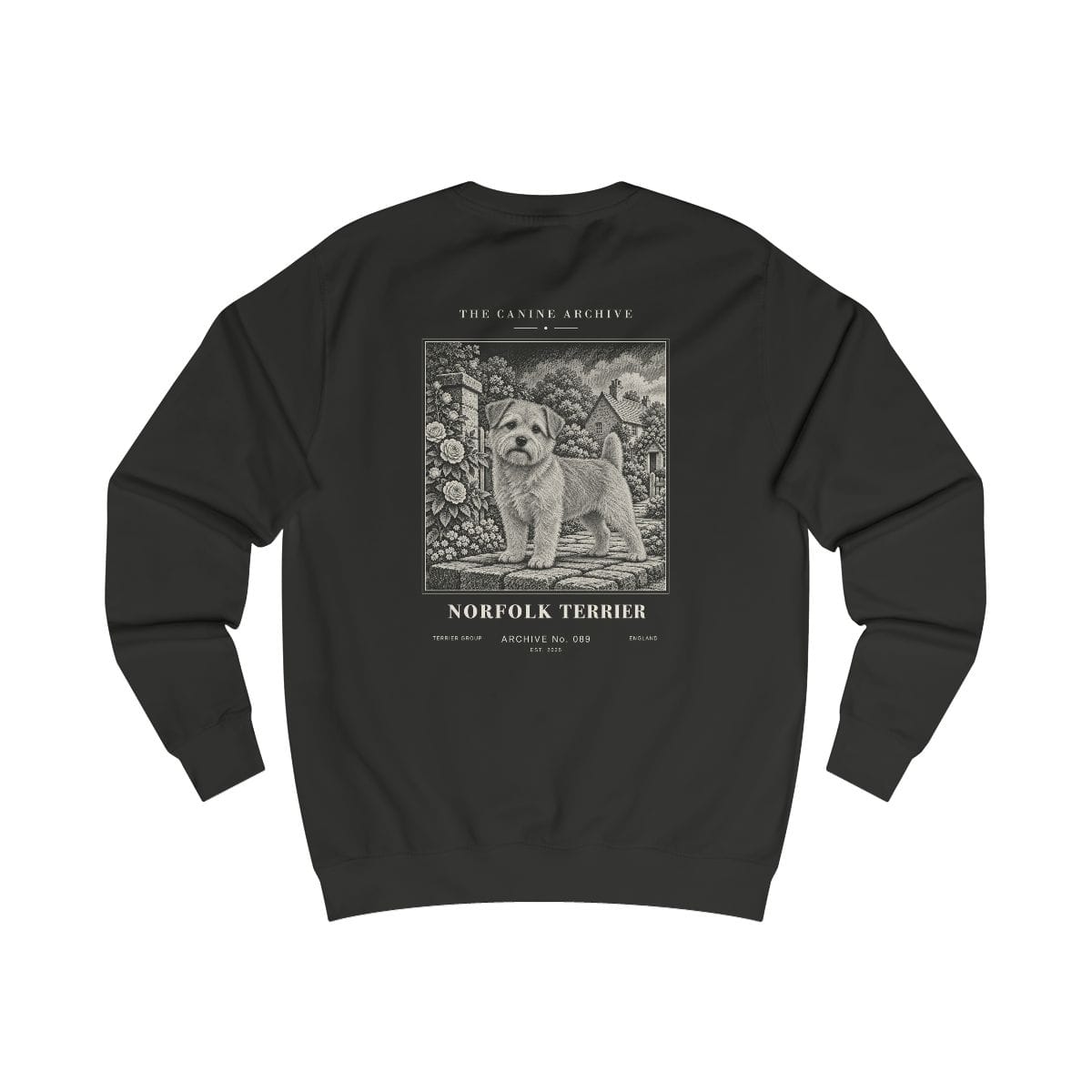 Norfolk Terrier Sweatshirt in Jet Black