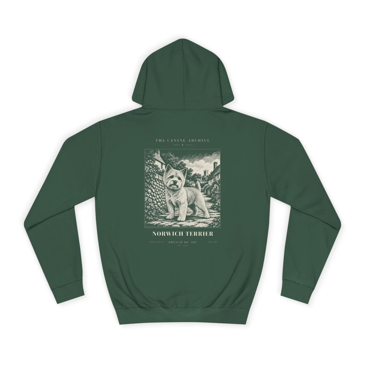 Norwich Terrier Hoodie in Bottle Green