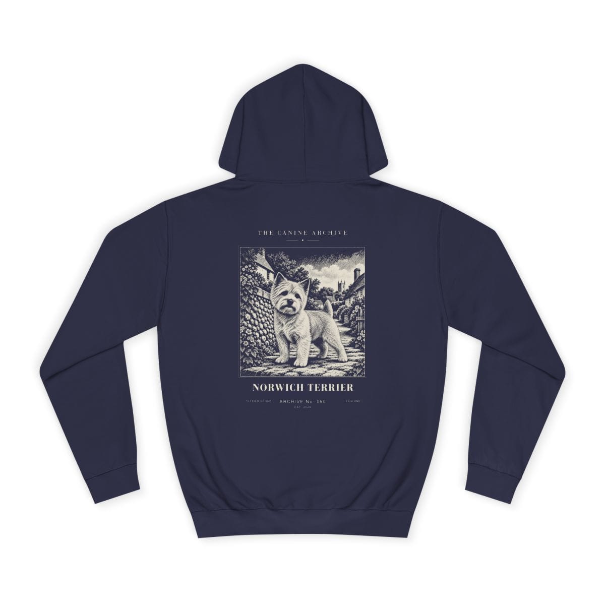 Norwich Terrier Hoodie in Oxford Navy