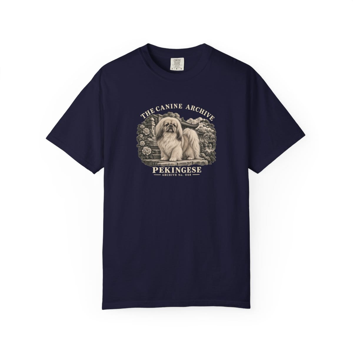 Pekingese Front Study Tee in True Navy