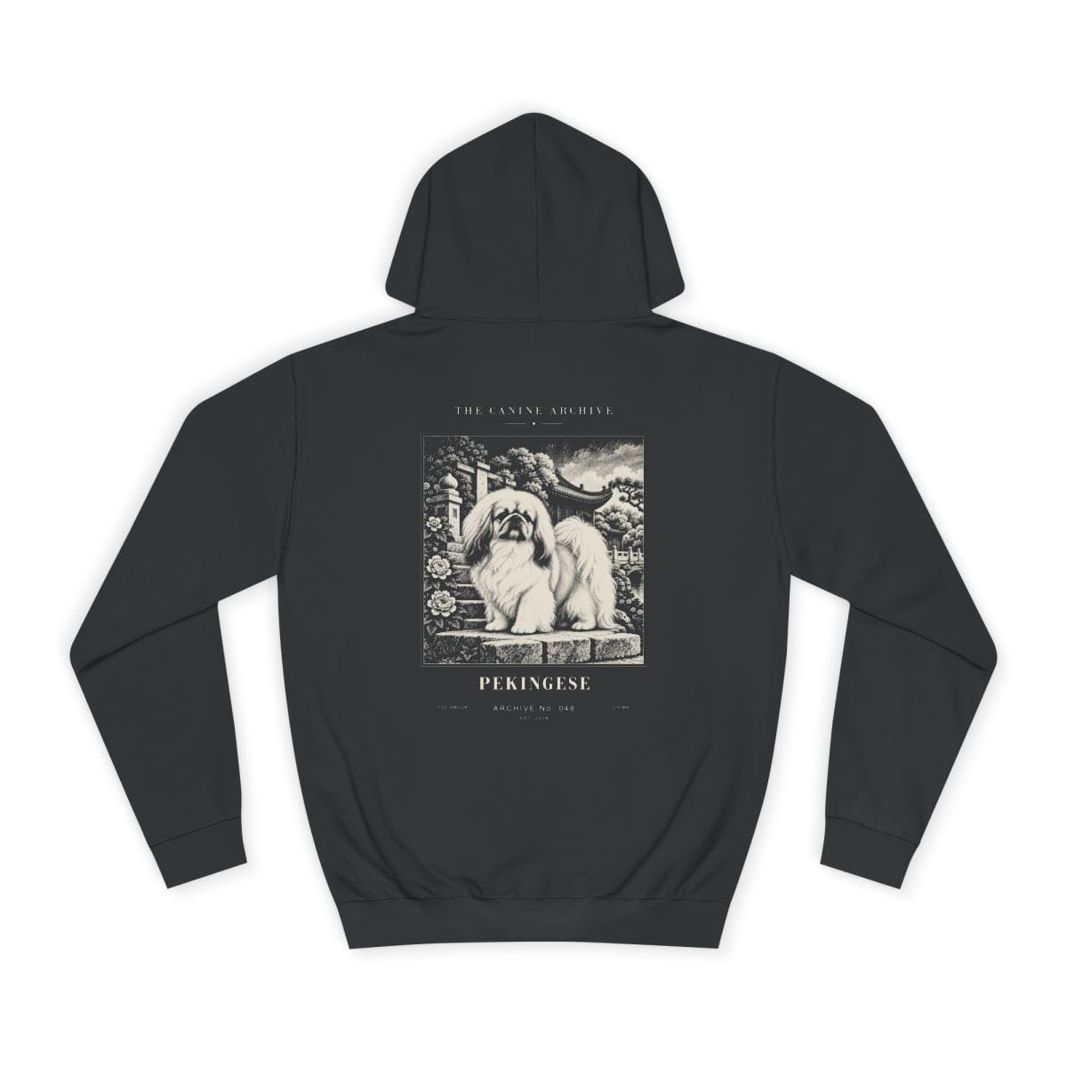 Pekingese Hoodie in Jet Black