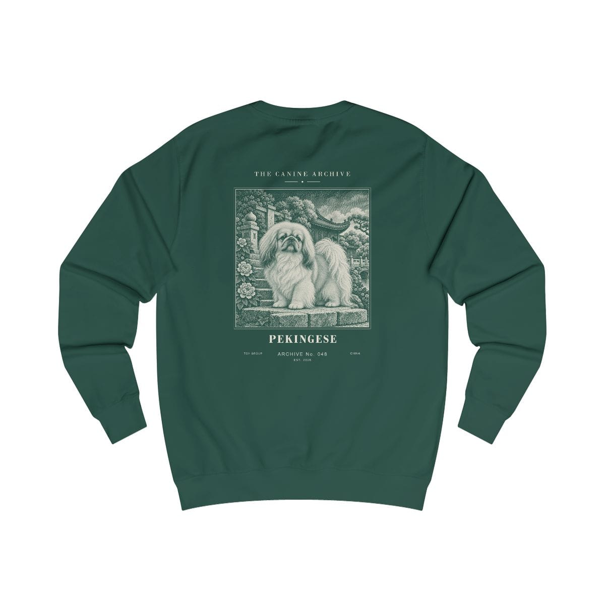 Pekingese Sweatshirt in Bottle Green