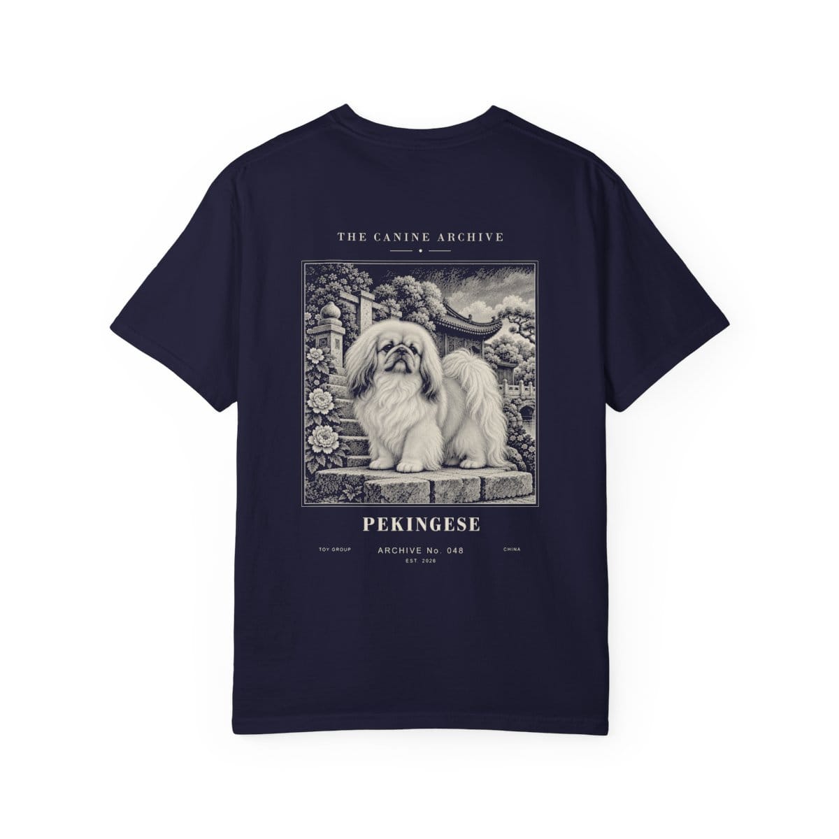 Pekingese Tee in True Navy