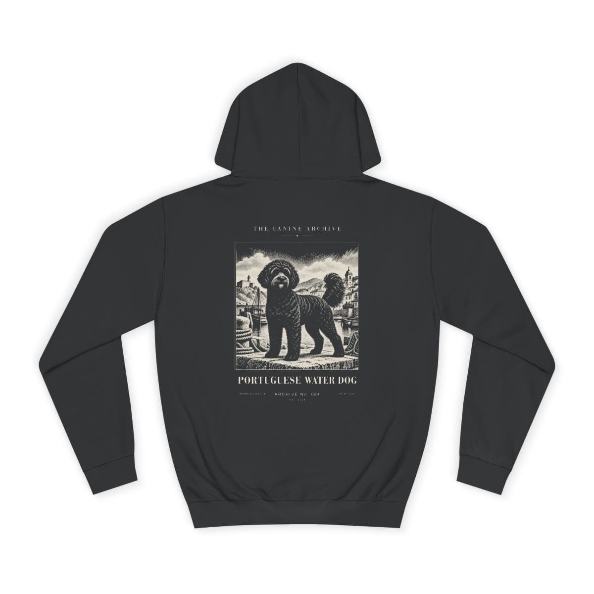 Portuguese Water Dog Hoodie in Jet Black