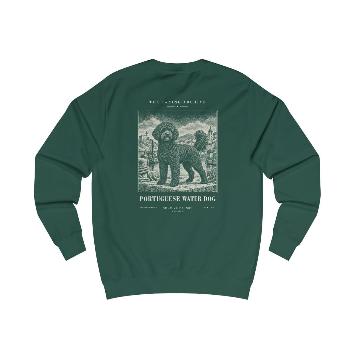 Portuguese Water Dog Sweatshirt in Bottle Green