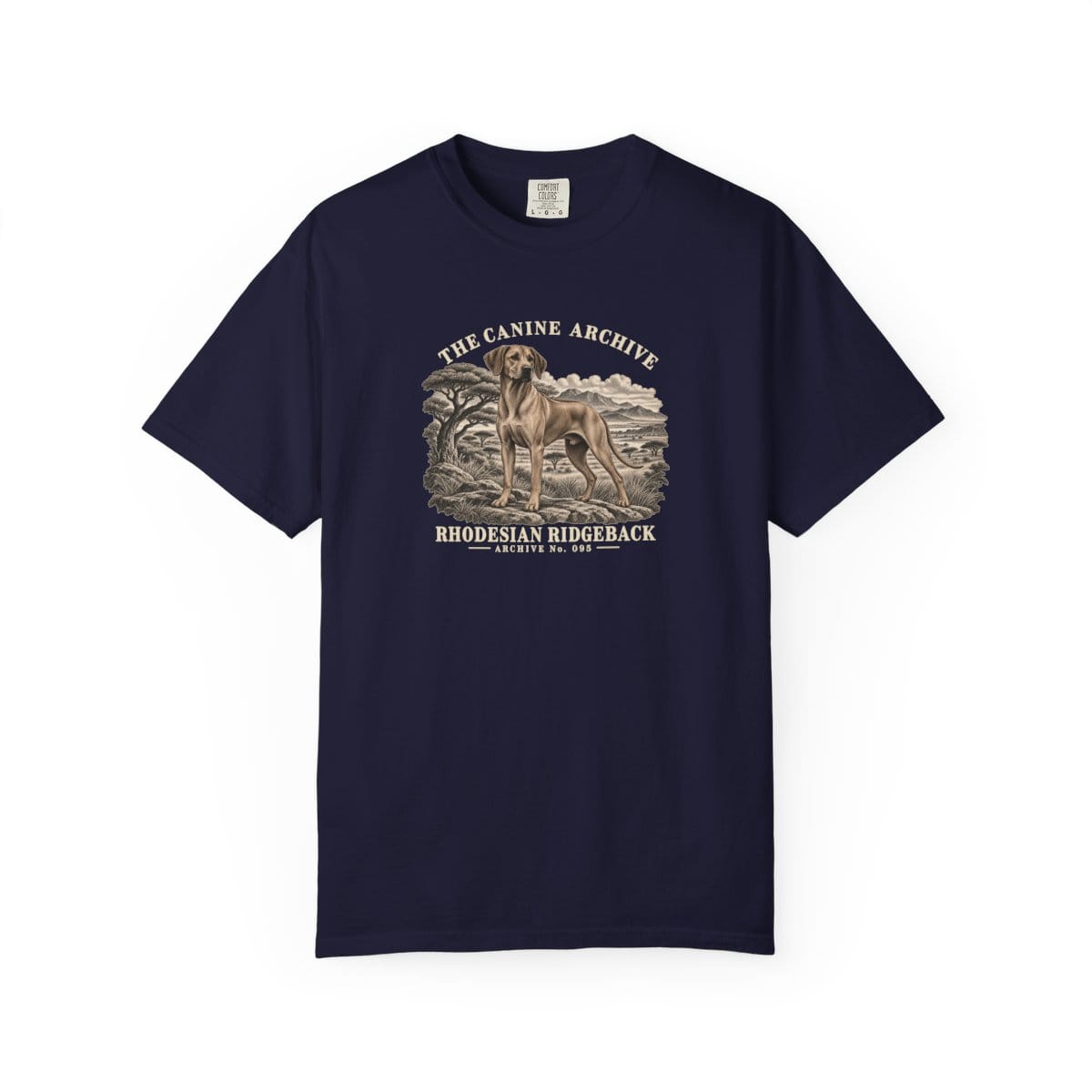 Rhodesian Ridgeback Front Study Tee in True Navy