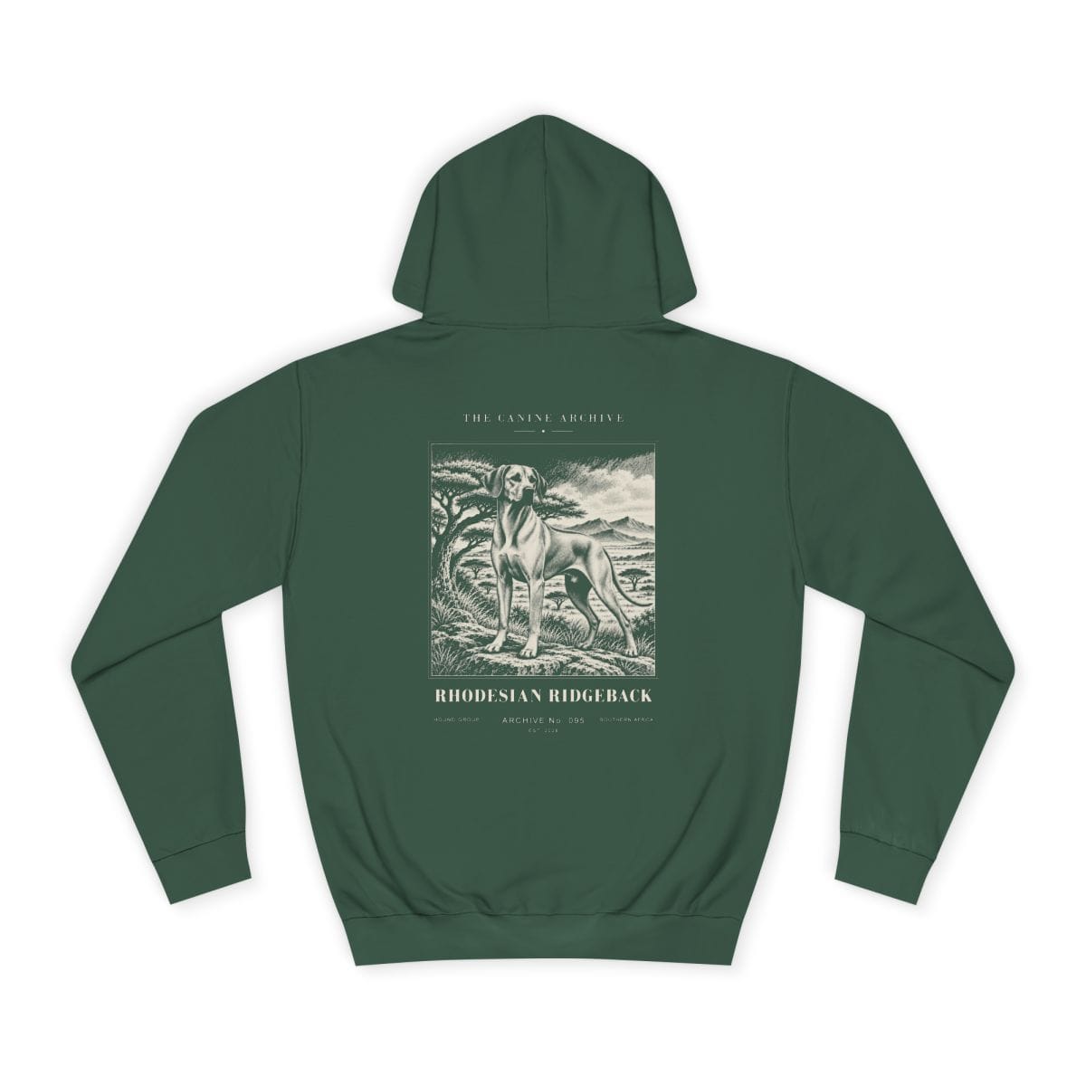 Rhodesian Ridgeback Hoodie in Bottle Green