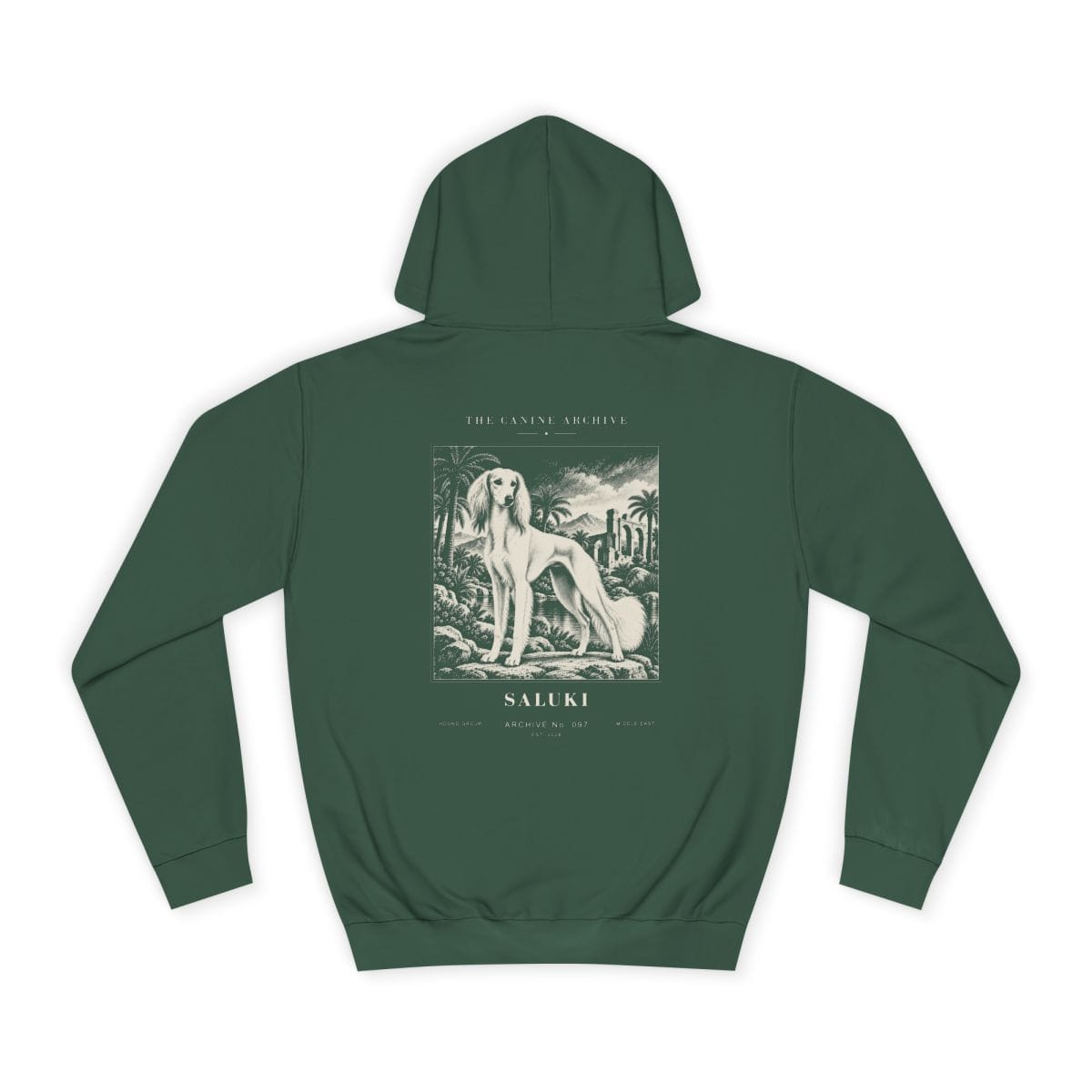 Saluki Hoodie in Bottle Green