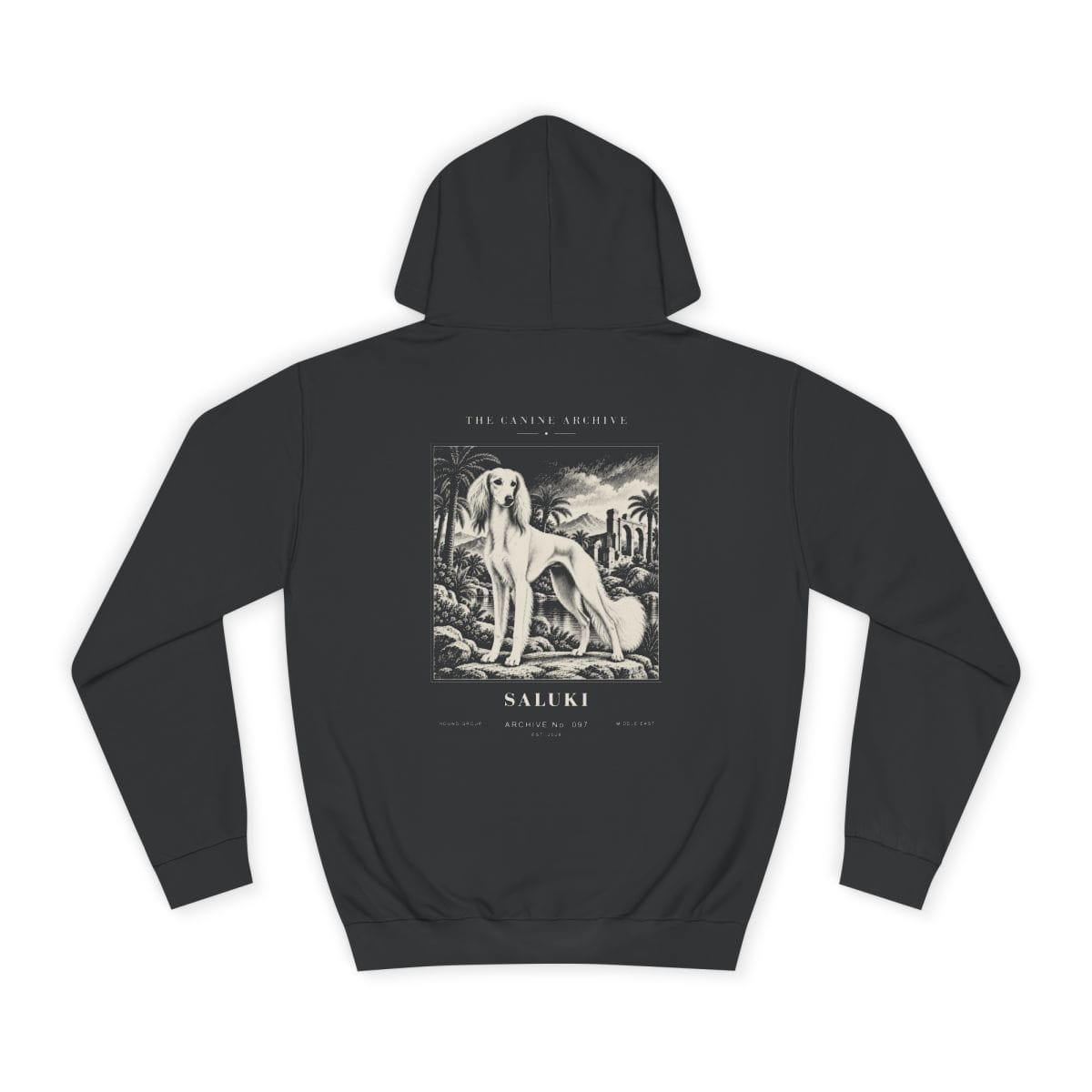Saluki Hoodie in Jet Black