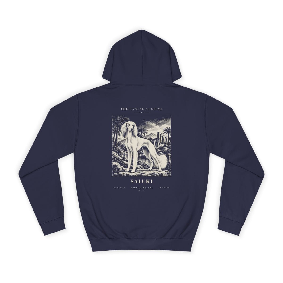 Saluki Hoodie in Oxford Navy