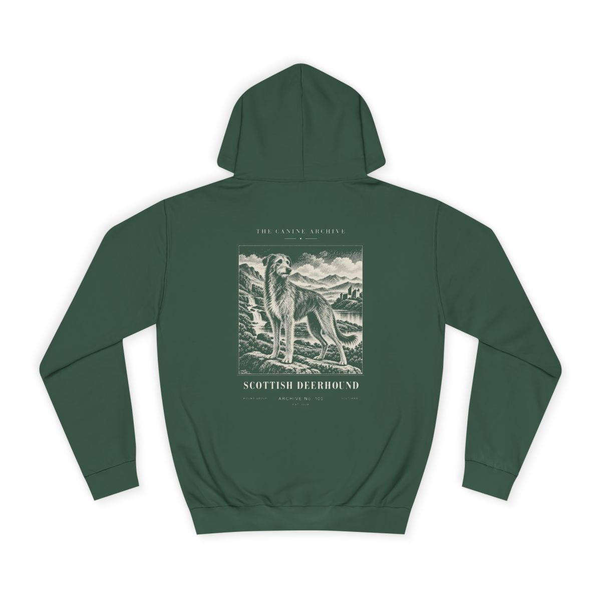 Scottish Deerhound Hoodie in Bottle Green