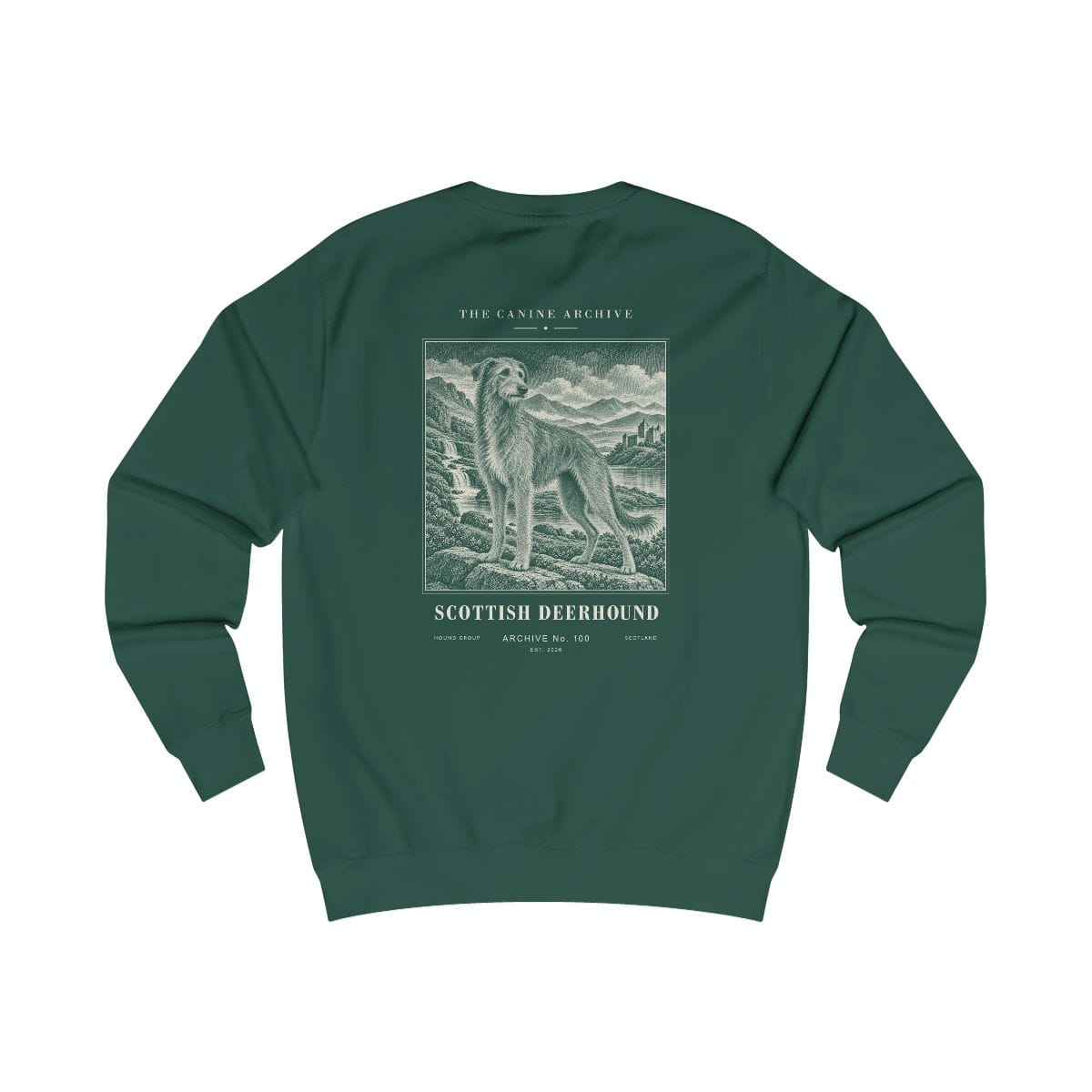 Scottish Deerhound Sweatshirt in Bottle Green