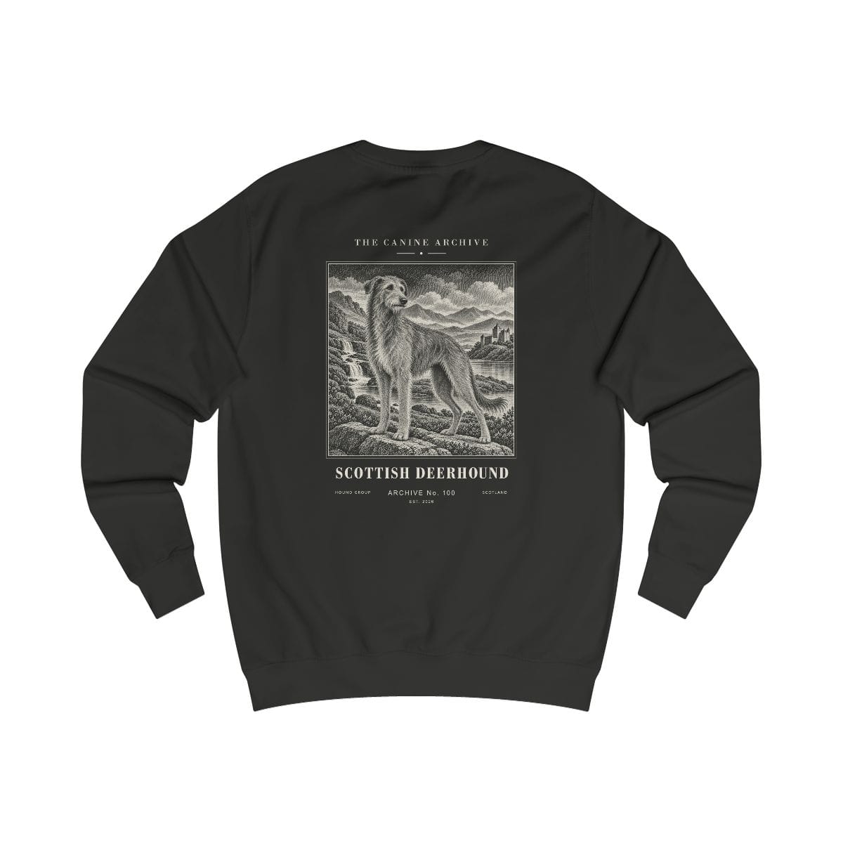 Scottish Deerhound Sweatshirt in Jet Black