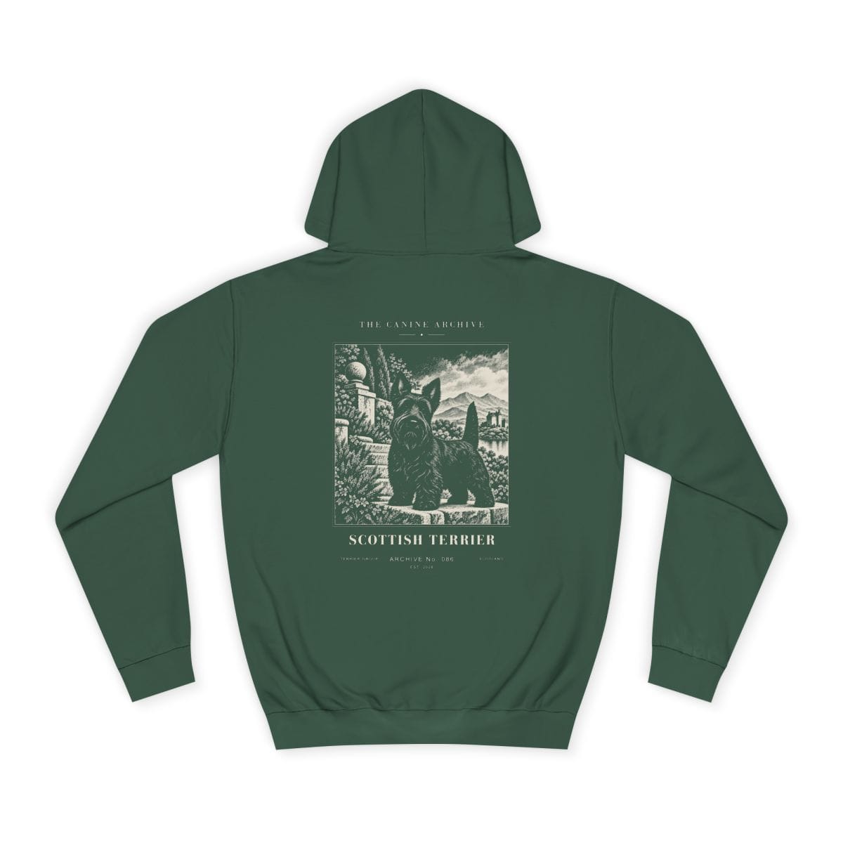 Scottish Terrier Hoodie in Bottle Green