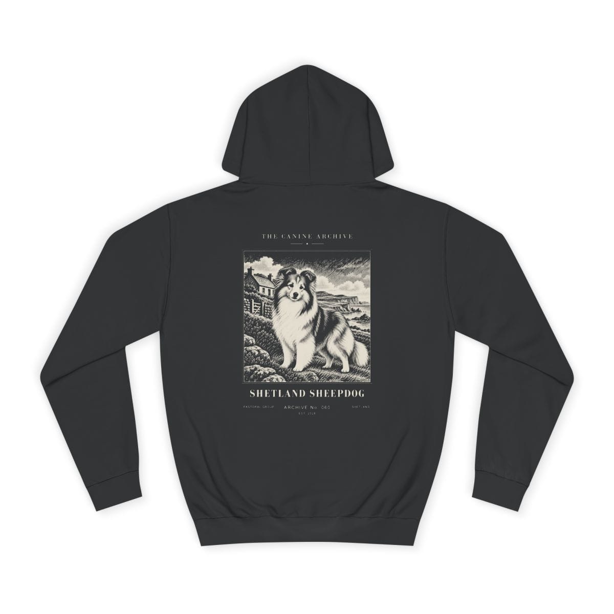 Shetland Sheepdog Hoodie in Jet Black