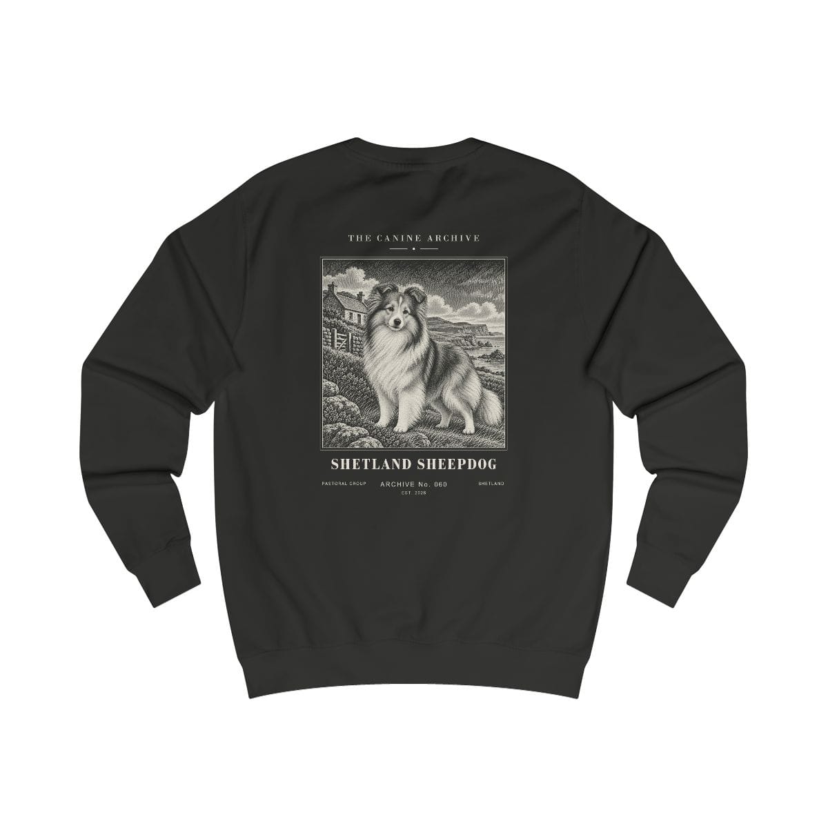 Shetland Sheepdog Sweatshirt in Jet Black