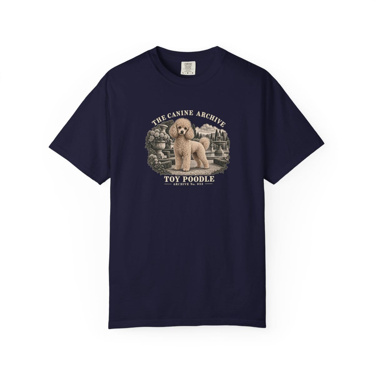 Toy Poodle Front Study Tee in True Navy