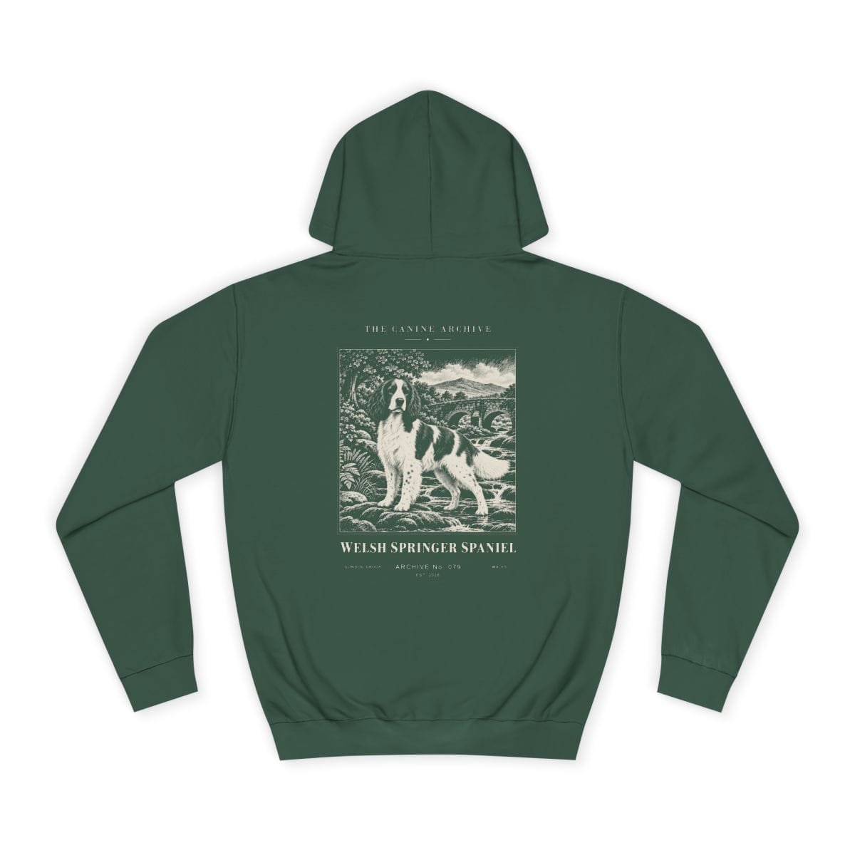 Welsh Springer Spaniel Hoodie in Bottle Green