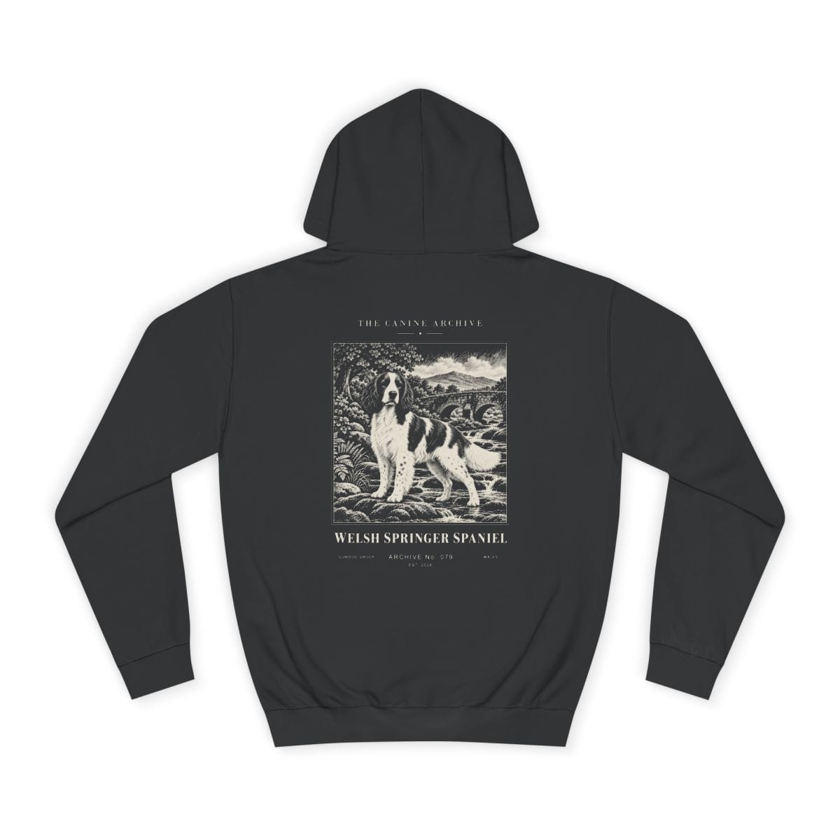 Welsh Springer Spaniel Hoodie in Jet Black