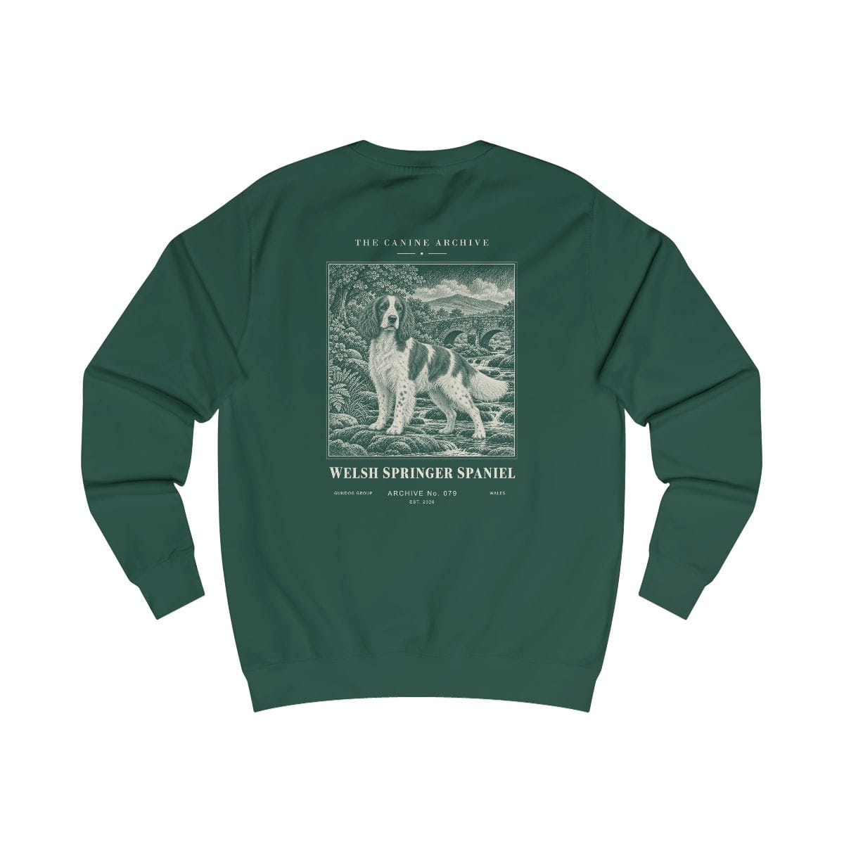 Welsh Springer Spaniel Sweatshirt in Bottle Green