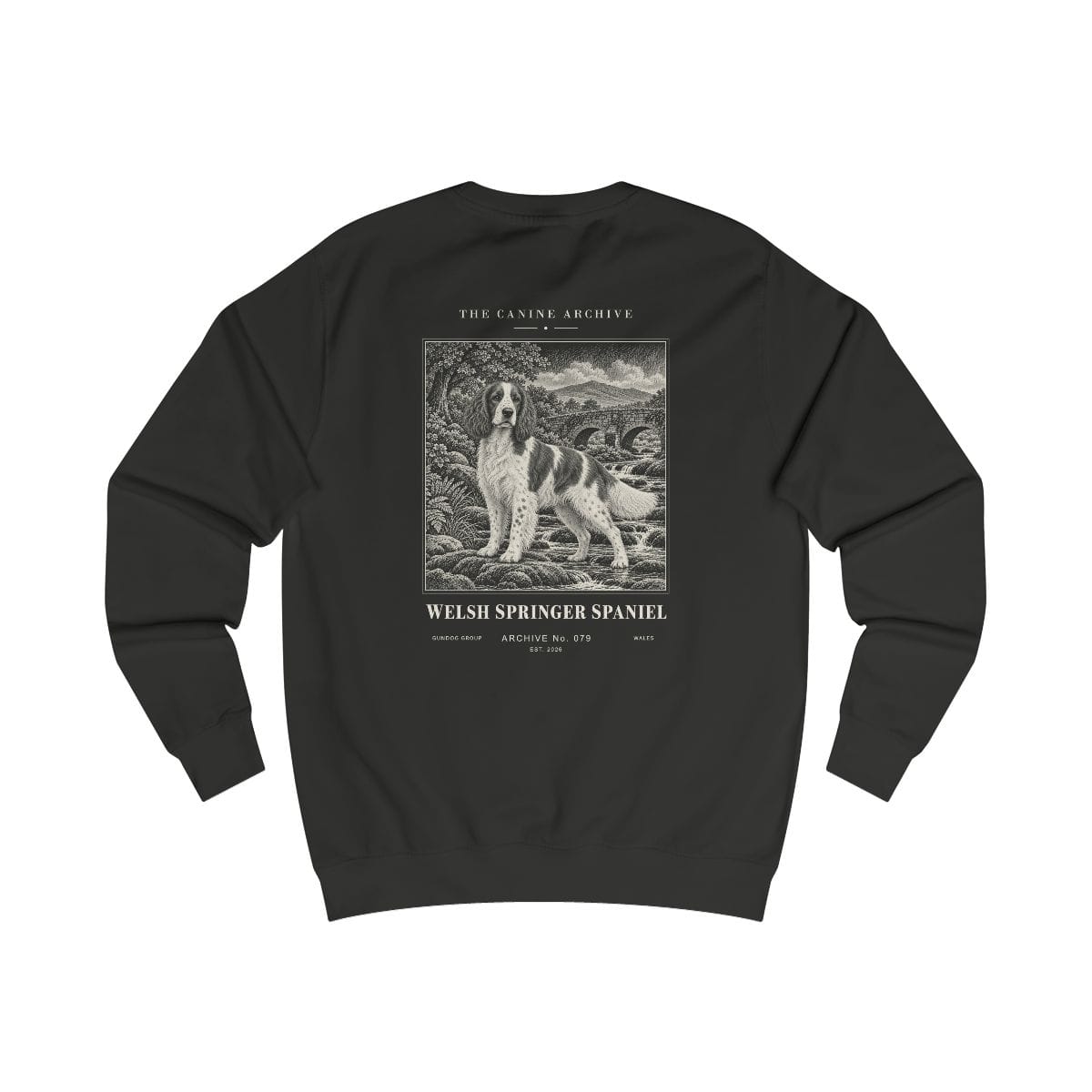 Welsh Springer Spaniel Sweatshirt in Jet Black