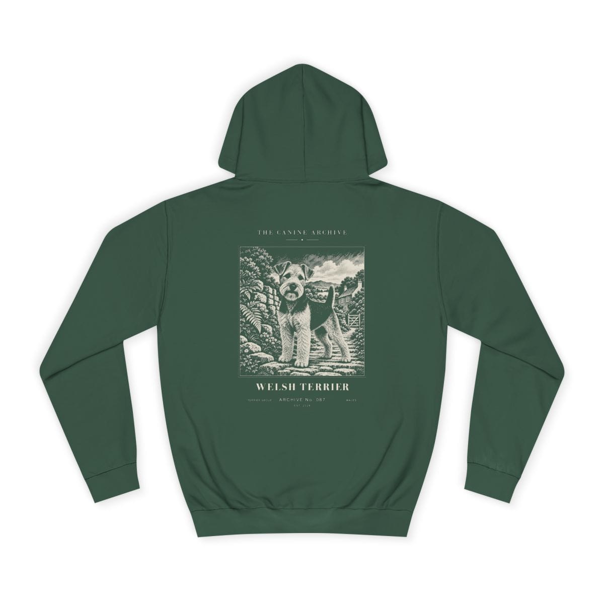 Welsh Terrier Hoodie in Bottle Green