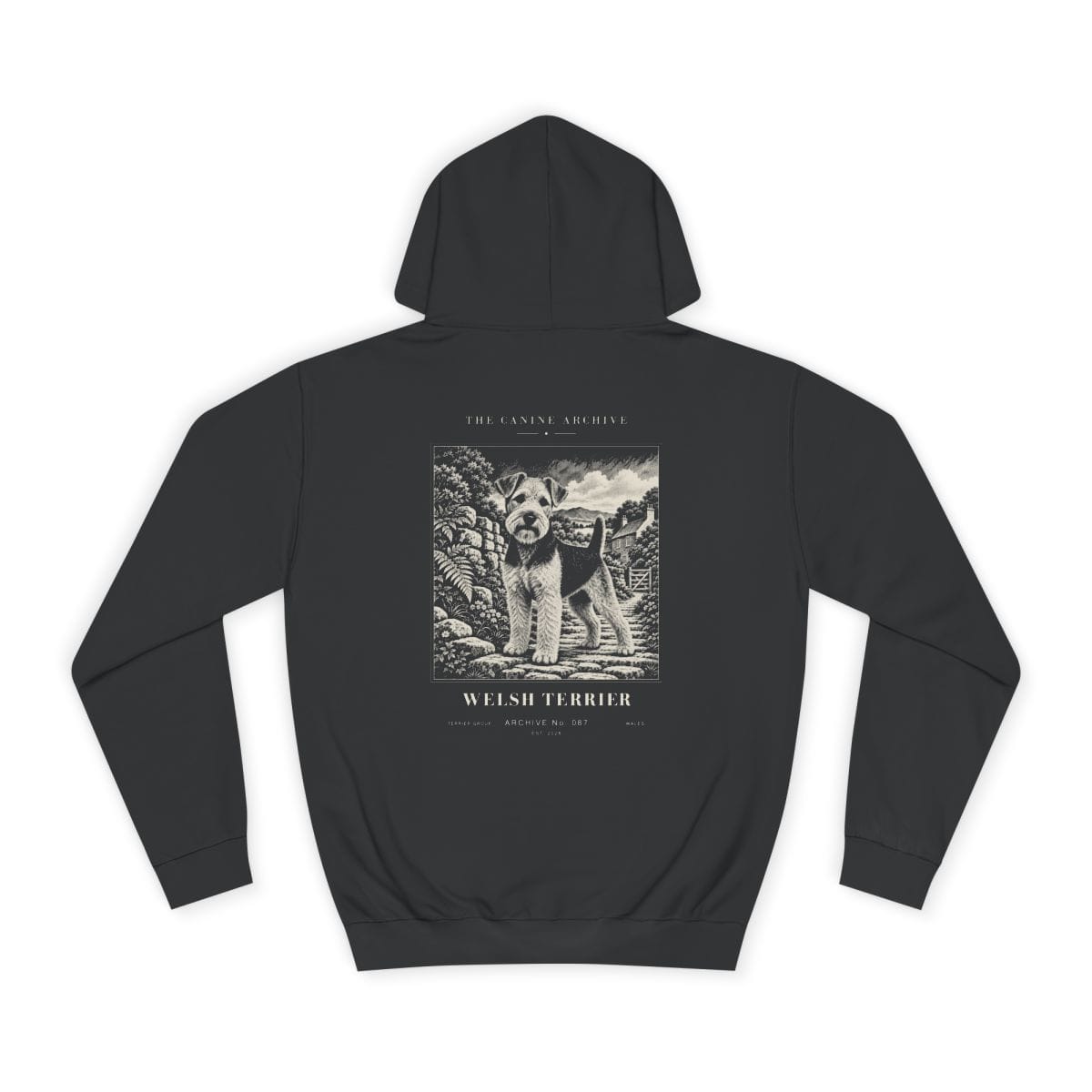 Welsh Terrier Hoodie in Jet Black