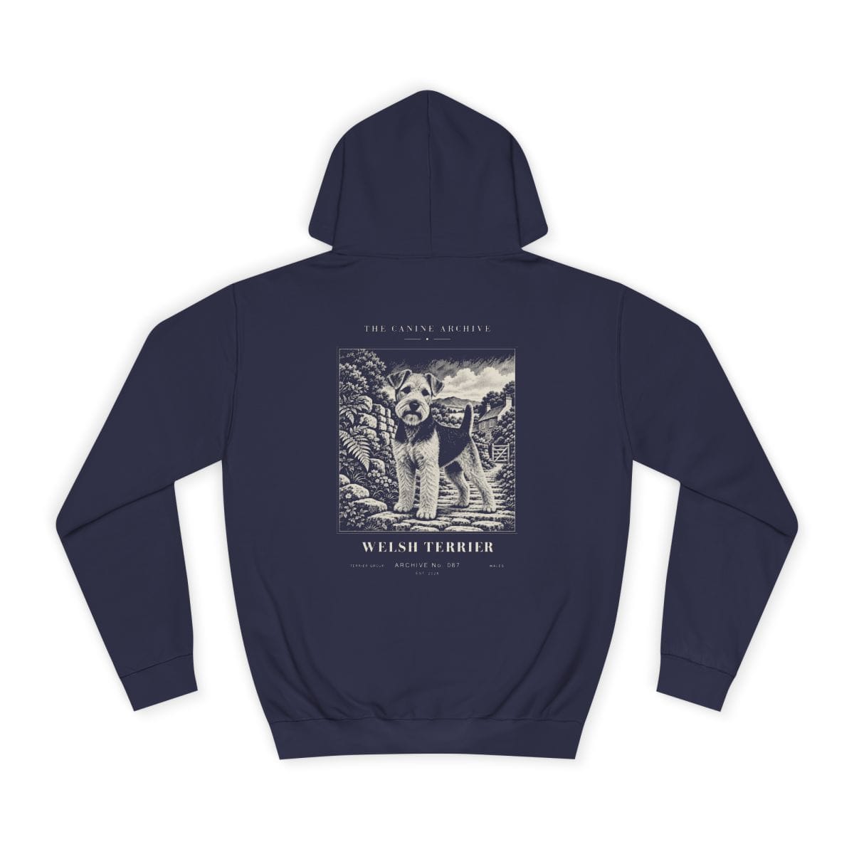 Welsh Terrier Hoodie in Oxford Navy