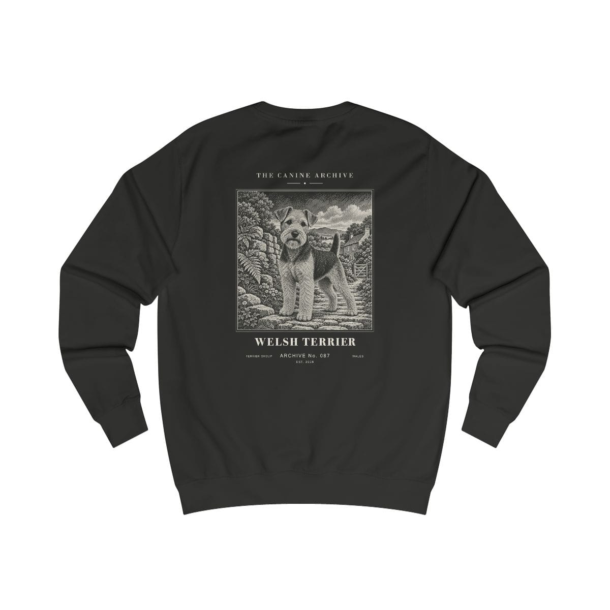 Welsh Terrier Sweatshirt in Jet Black