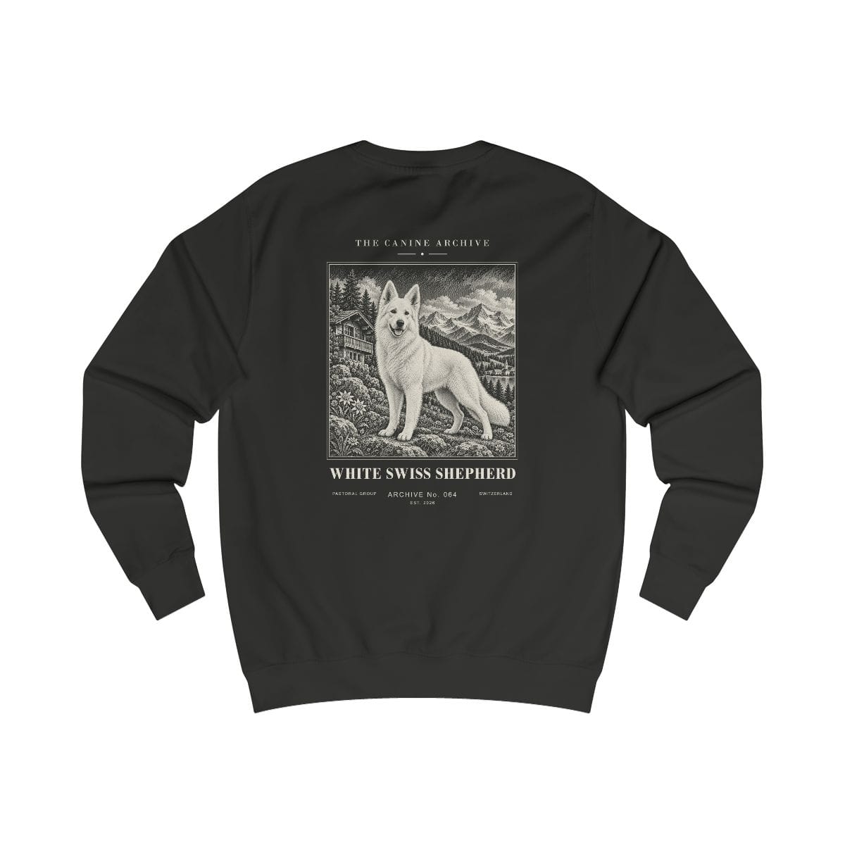 White Swiss Shepherd Sweatshirt in Jet Black